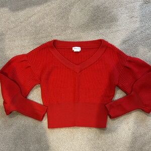 Lovers + Friends Red V-Neck Sweater